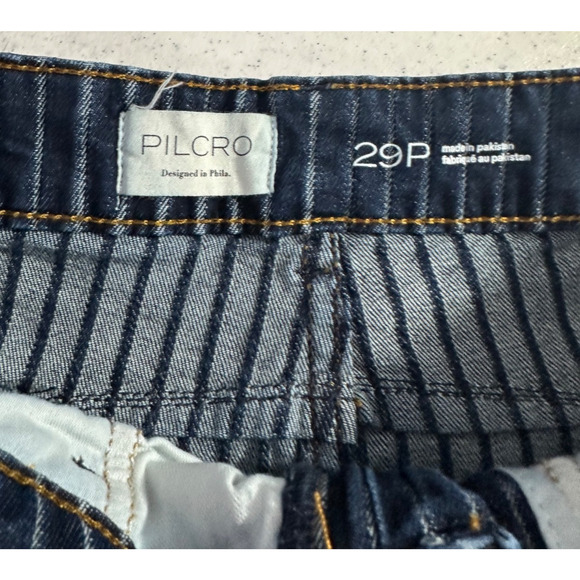 Anthropologie 29P The Kayden Railroad Stripe Barrel Carpenter Jeans by Pilcro C9 - Picture 7 of 10